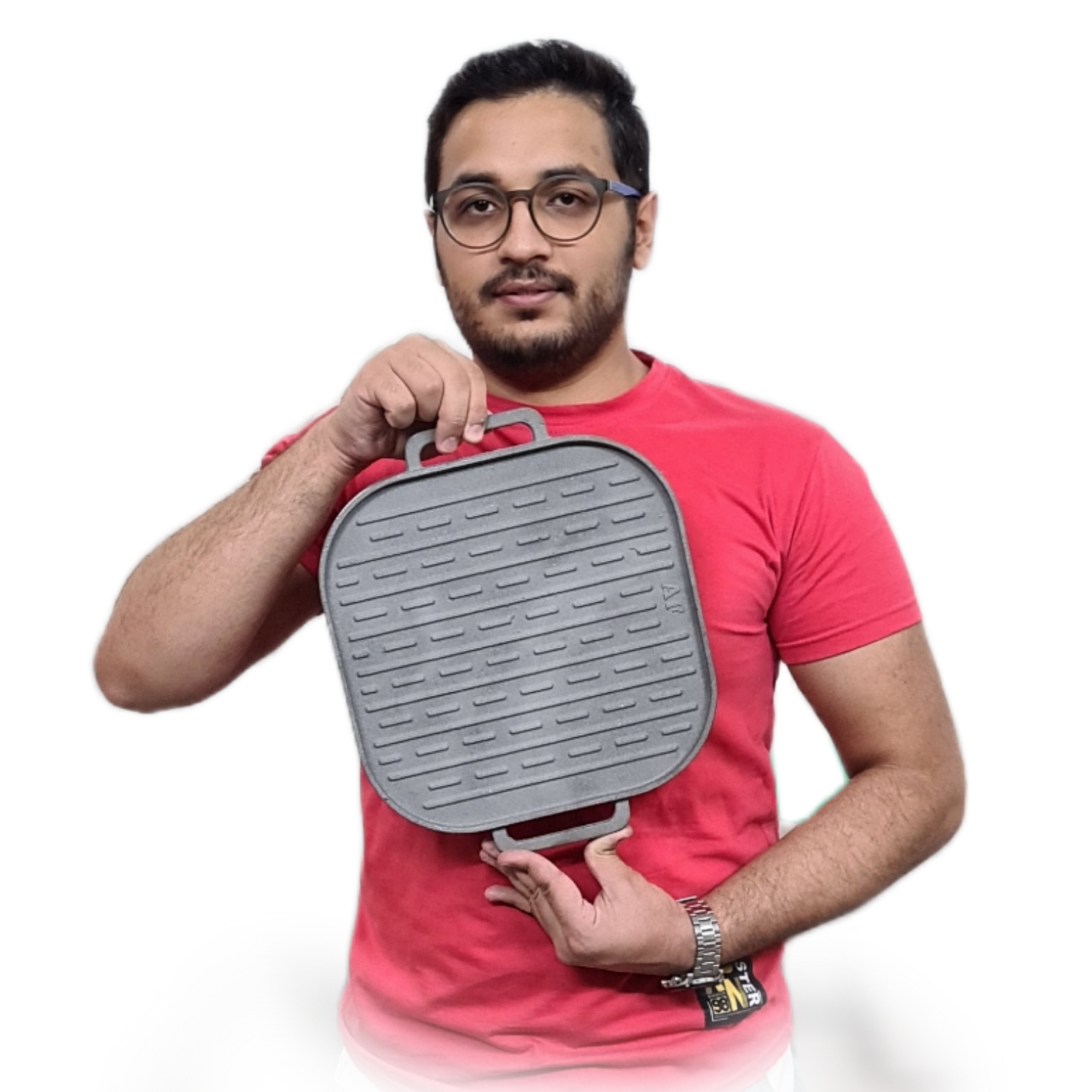 صفحه گریل استیک پز چدنی دو طرفه مدل مربع بدون آب بندی | صفحه باربکیو | طبیعت و منزل